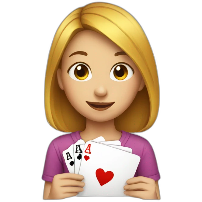 Girl playing cards emoji