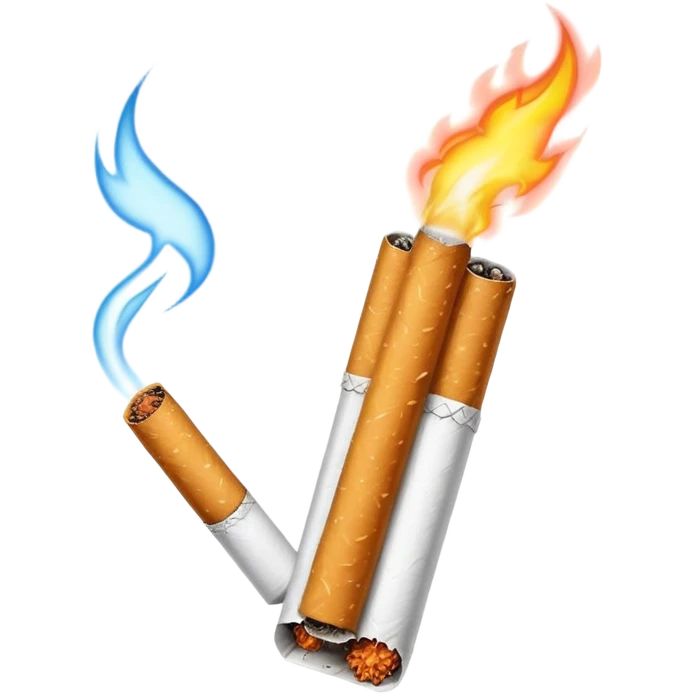 Cigarette with thunder emoji