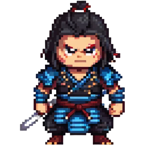angry samurai in battle stance emoji