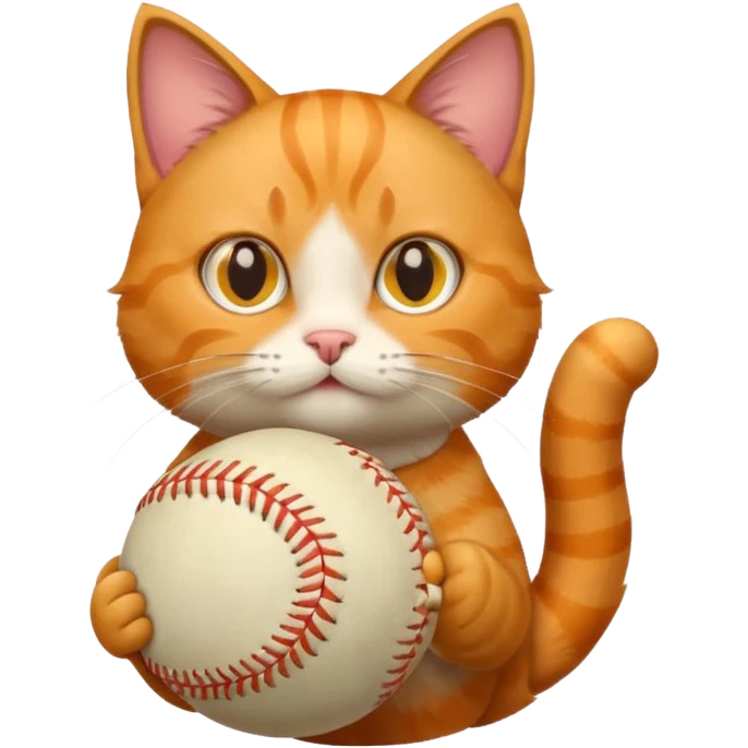Cat with softball  emoji