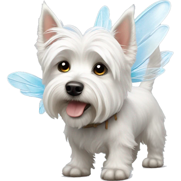Westie dog with fairy wings emoji