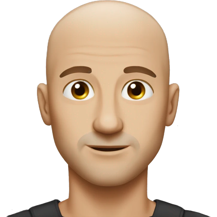 Text ismoilzhon and bald guy below emoji