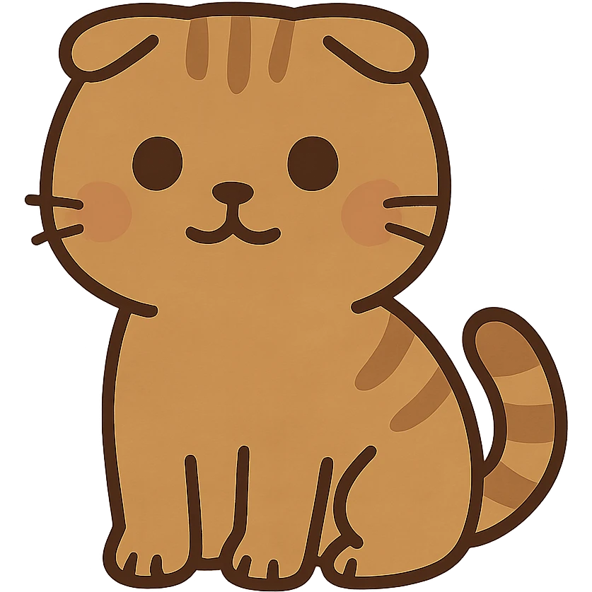 Flat toon Scottish fold kitten  emoji