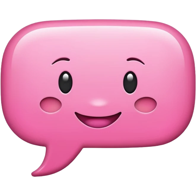 Pink Speech bubble happy emoji
