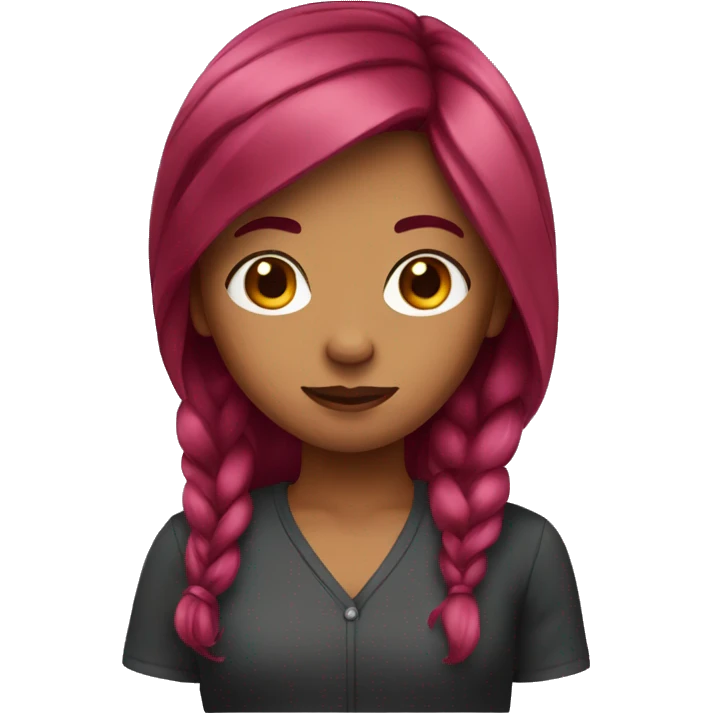 Girl With burgendy colored hair emoji
