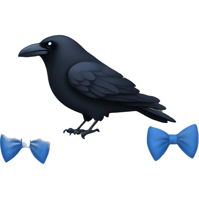 A raven with a blue bow tie emoji