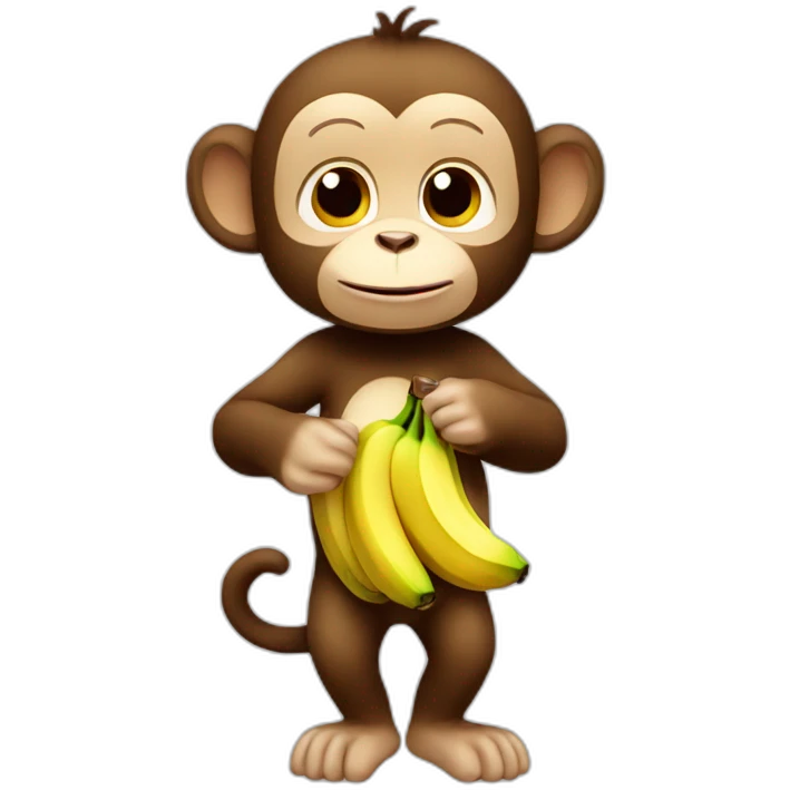 cute monkey with bananas emoji
