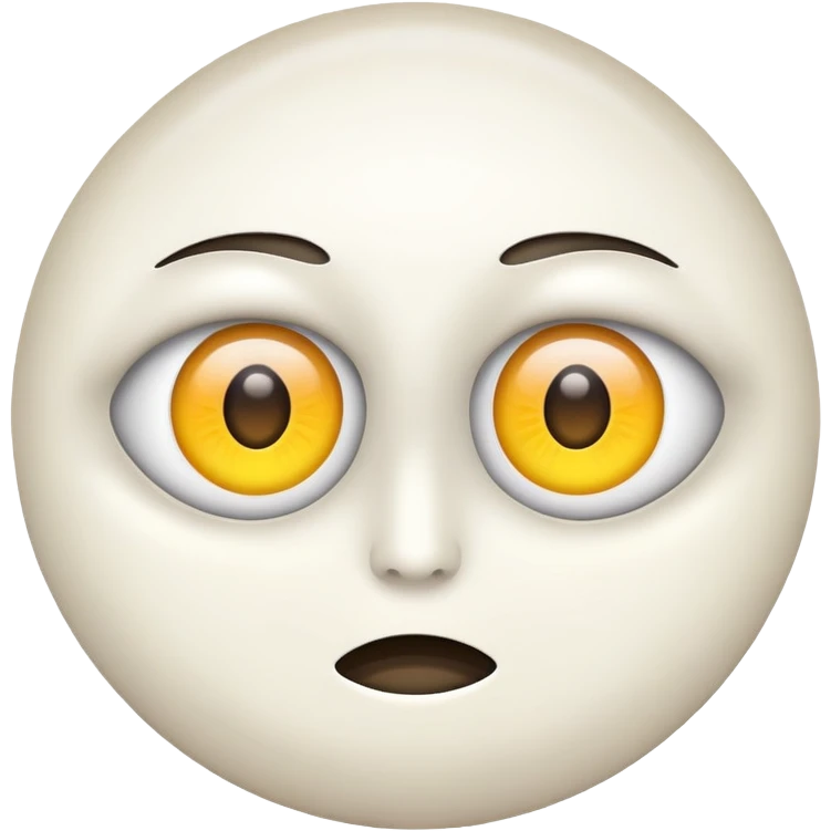 The normal "eye roll" emoji, but instead of black dots for pupils in the eyes, no pupils, just all-white eyes, as if the eye had rolled all the way  emoji