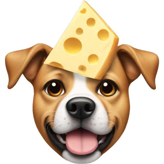 dog with cheese slice on its head emoji