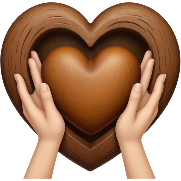 hands inside a brown heart emoji