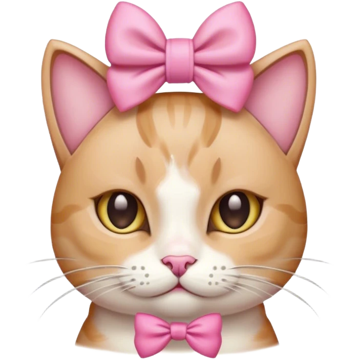 Gato com laço rosa na cabeça  emoji