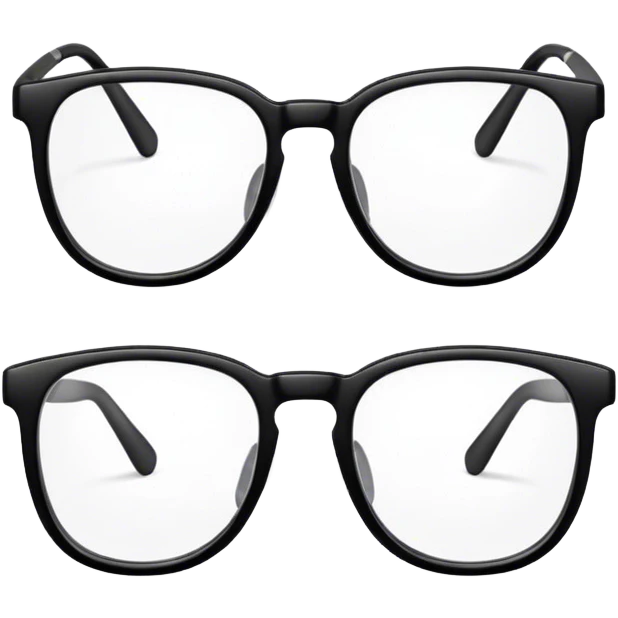 Standard black-framed glasses with a simple and classic design emoji