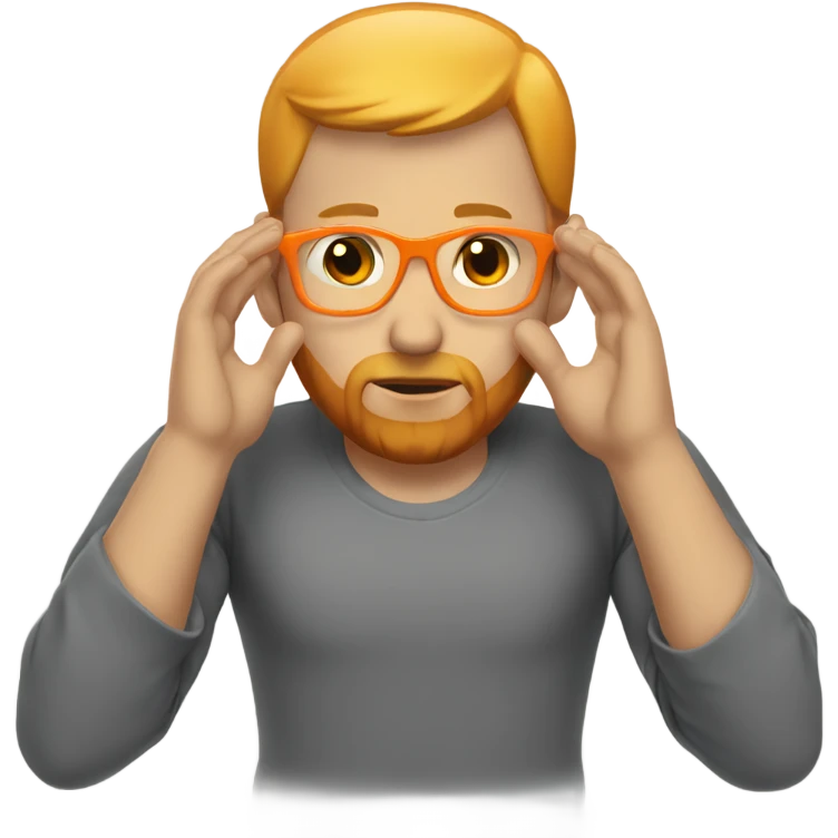 man with orange beard and short blond hair as he praying with orange glasses  emoji