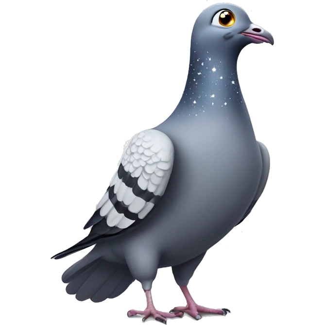 excited pigeon with stars for eyes emoji