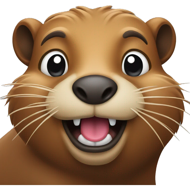 Beaver showing the tongue  emoji