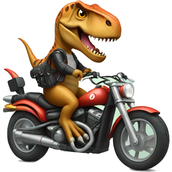 T-Rex riding motorcycle  emoji