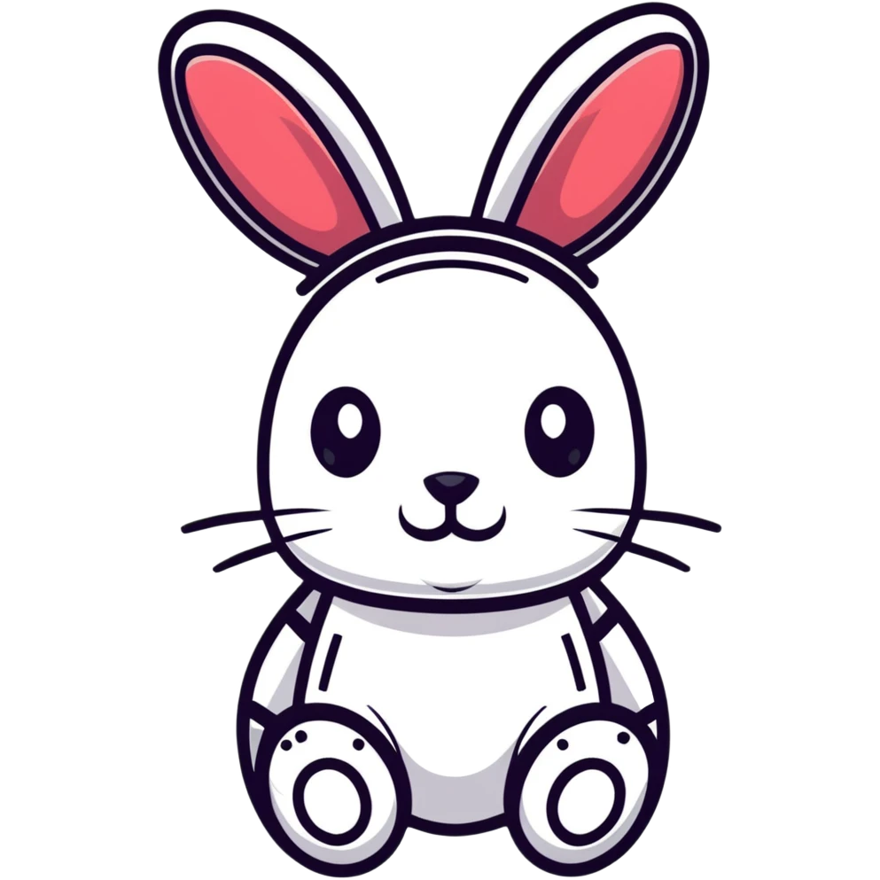 futuristic rabbit robot face, only the face emoji