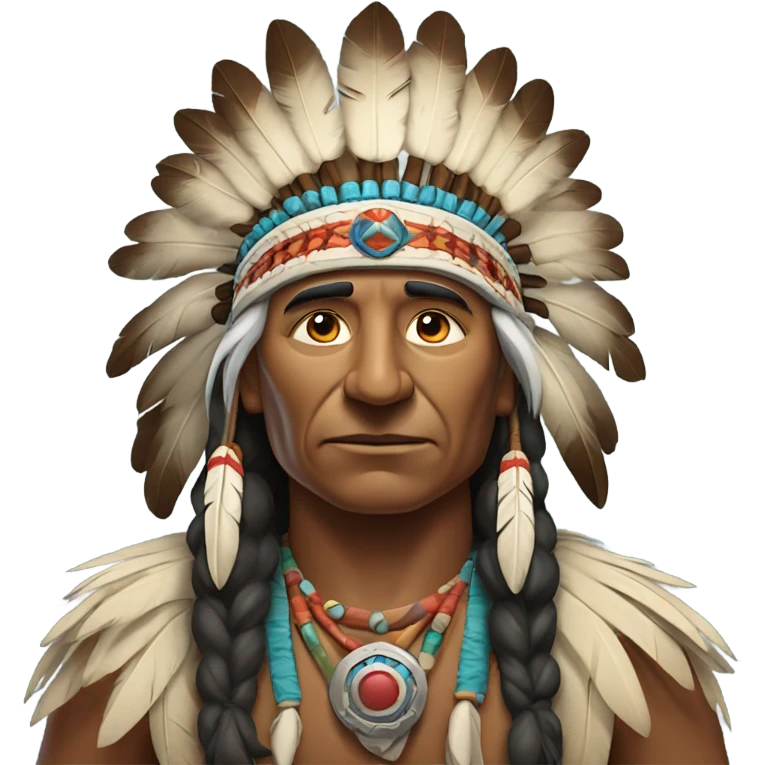 Indian chief  wise od face represents peace and authority emoji
