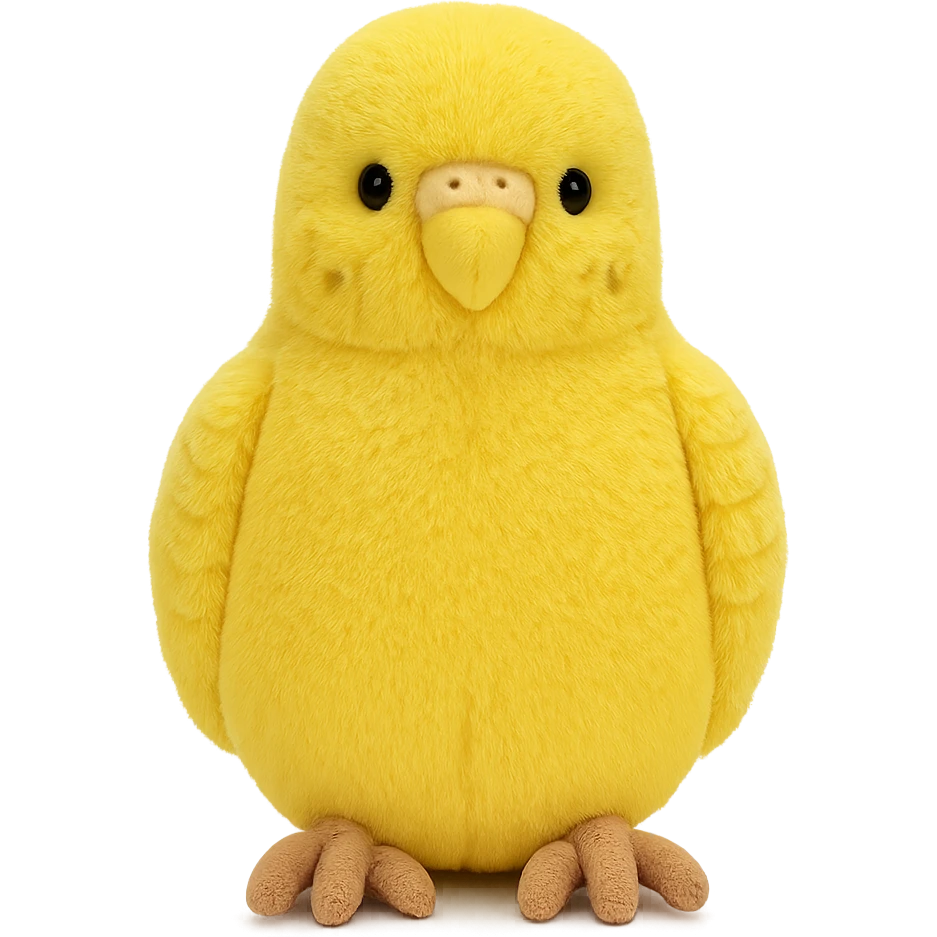yellow budgie jellycat stuffed plush emoji