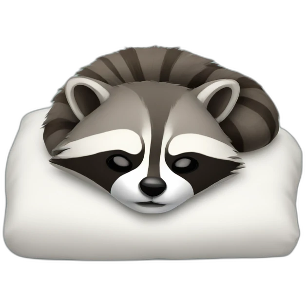 racoon sleeping on bed emoji