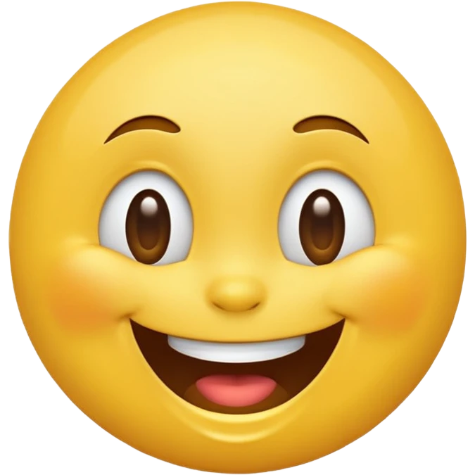 Emoji, yellow round laughing face, tilted head emoji