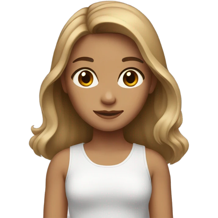 Girl with Light brown hair and brown eyes emoji