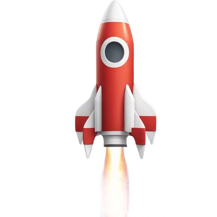 rocket ship with "tiktok" colors emoji