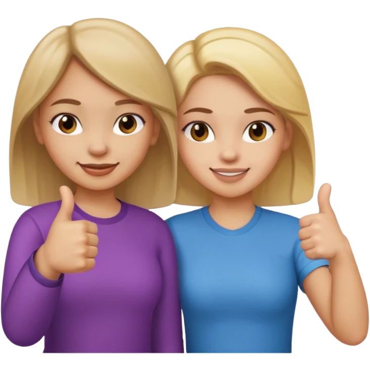 

a girl with a thumb ups and one with thumbs odwnv



 emoji