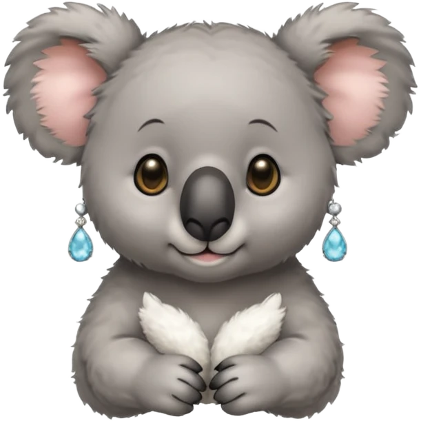 Koala with earrings emoji
