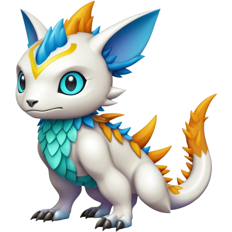 colorful Fakémon-Digimon-Fionbri-Trico-creature (full body) emoji