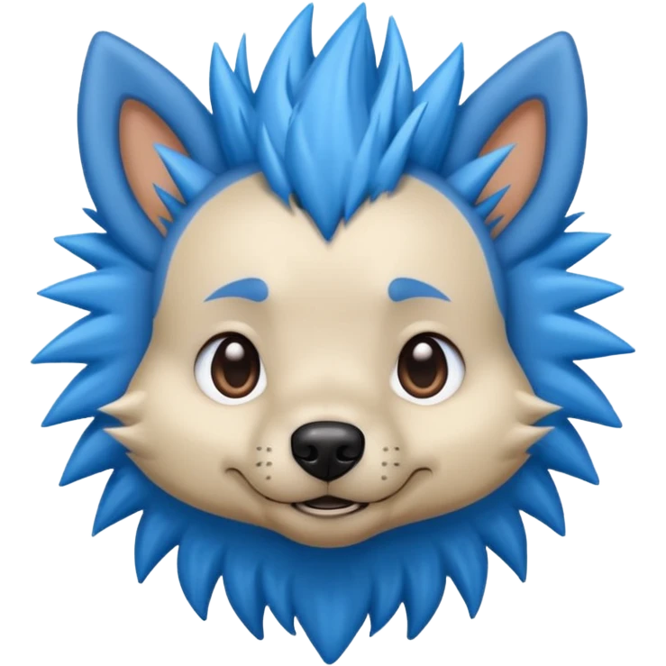 blue very spiky haired dog with earrings emoji