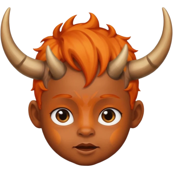black baby with horns and orange hair emoji