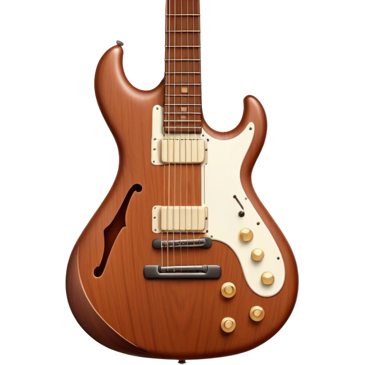 Cinematic Realistic Guitar, smooth mahogany body with deep wood grain, metal strings catching soft reflections, intricate tuning pegs gleaming subtly, warm light accentuating the contours, glowing with the warmth of music and craftsmanship. emoji