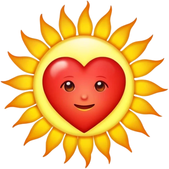 Sun and heart emoji