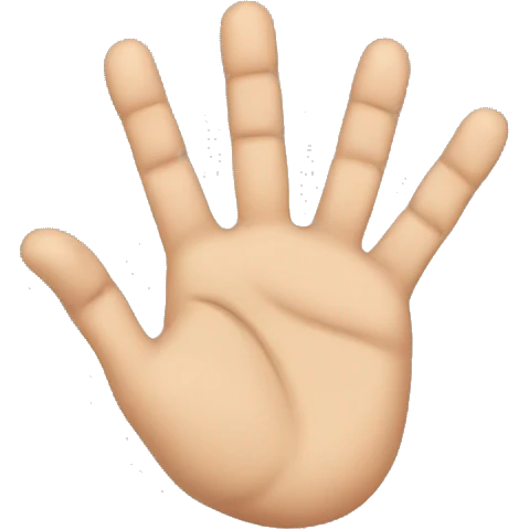 a TOK emoji of hand with six fingers emoji