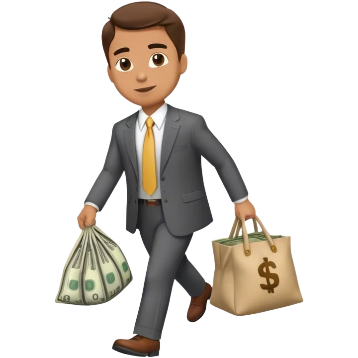 Ed Brown walking the runway with sack of cash  emoji