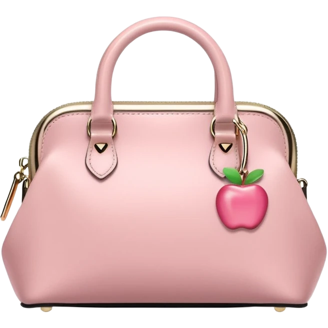 chic pastel pink women's purse apple emoji style emoji