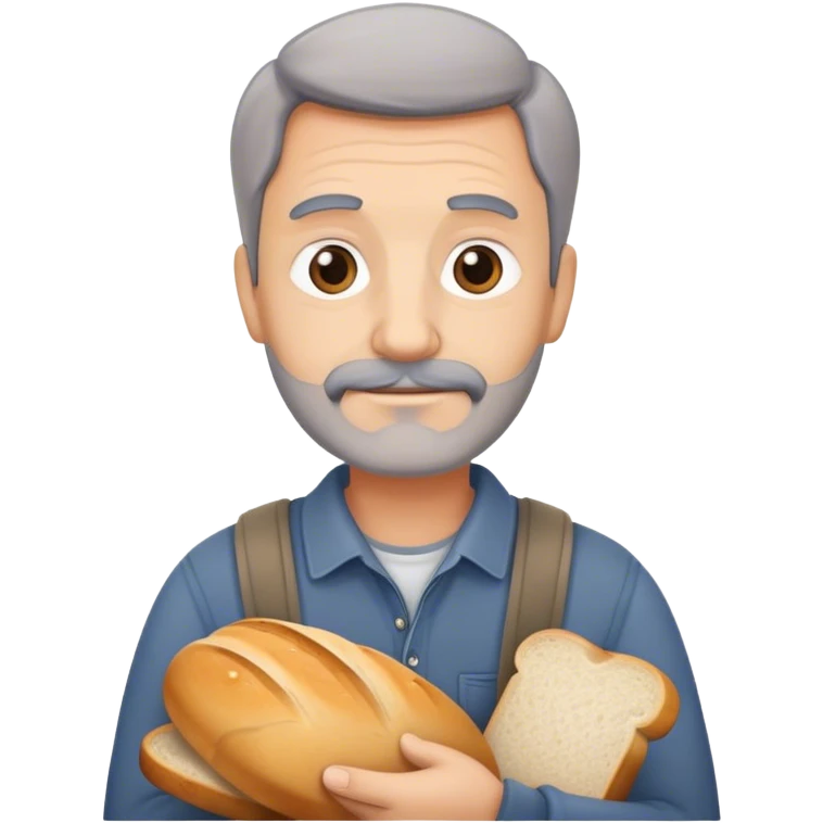 Gray dad with grey bread  emoji