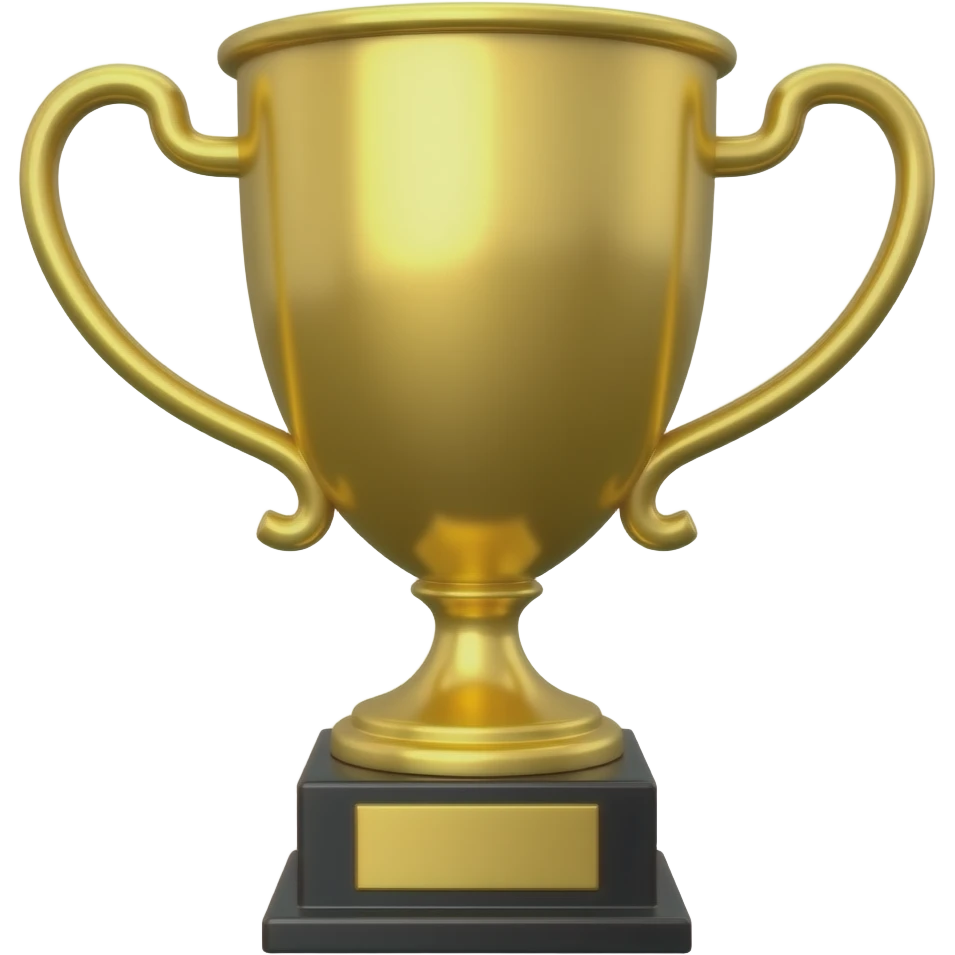 una coppa d’oro della vittoria (in stile liquid glass a colori) emoji
