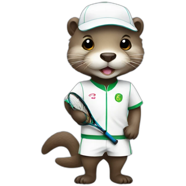 Otter in tennis uniform emoji