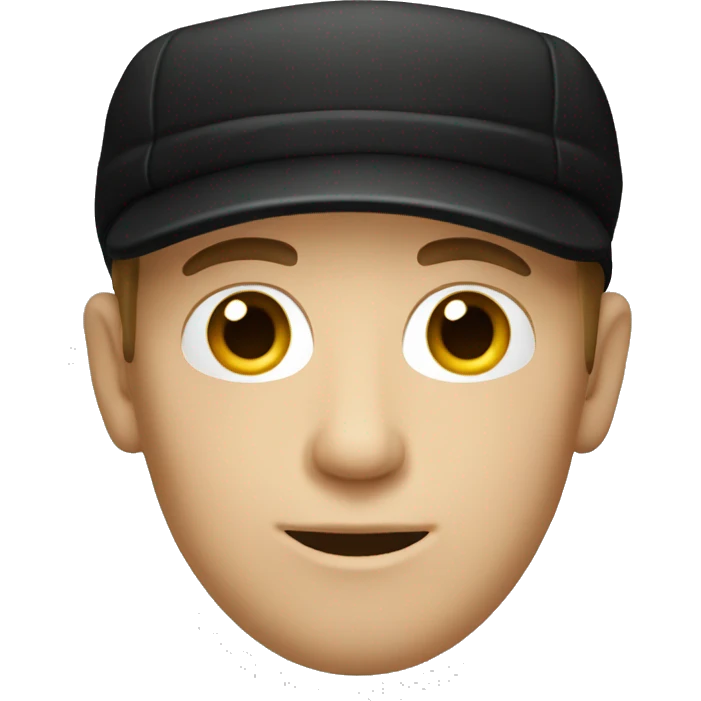 white man with black cap on emoji