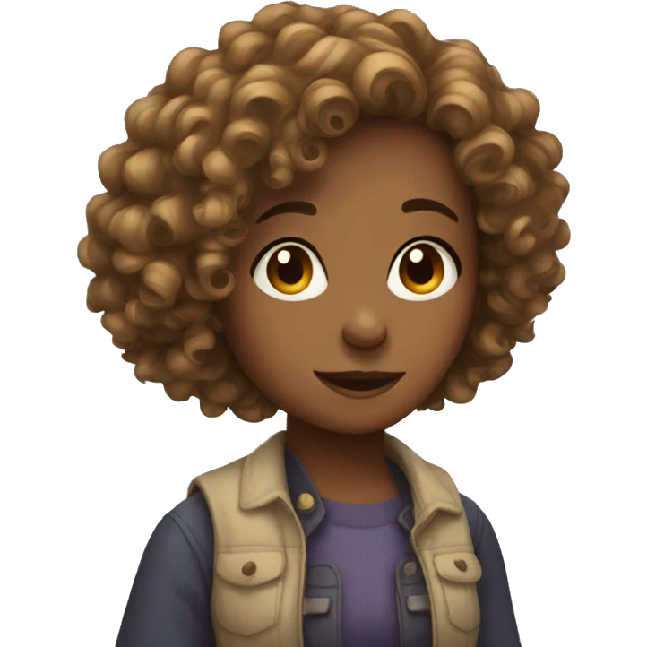 Curly hair girl emoji