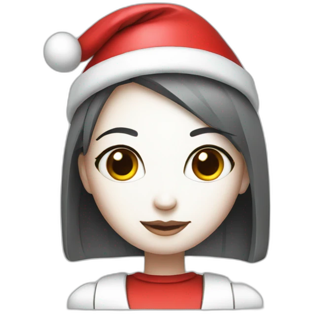 ai girl-robot with santa hat emoji