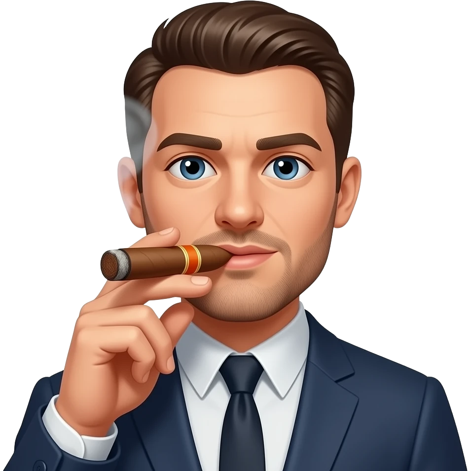 Guy smoking a cigar emoji