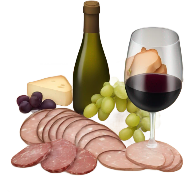 charcuterie board with wine  emoji
