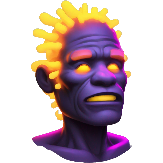 primitive man glowing neon elements emoji