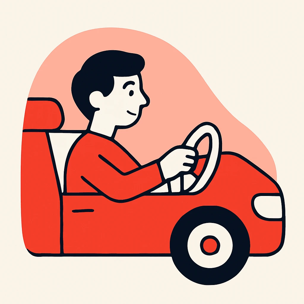 person driving a car emoji