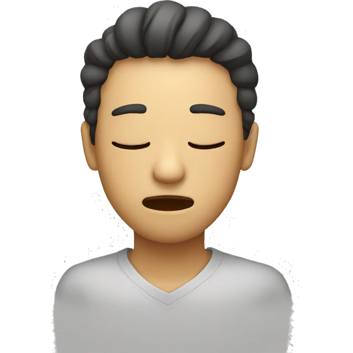 Composure with eyes closed and breathing in emoji