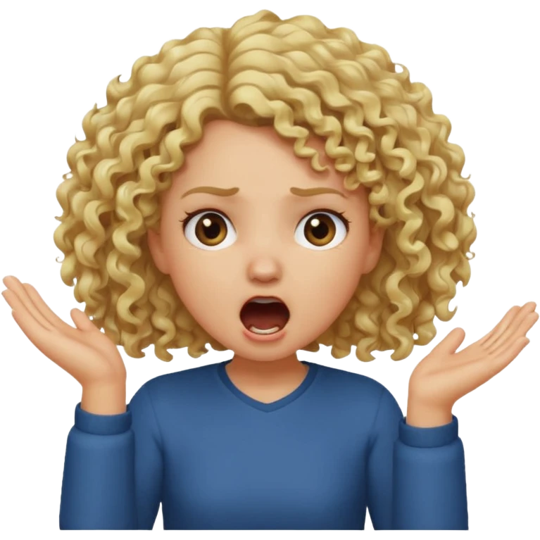 Emoji di ragazza bionda riccia che urla ma non è spaventata e mette una mano in faccia emoji