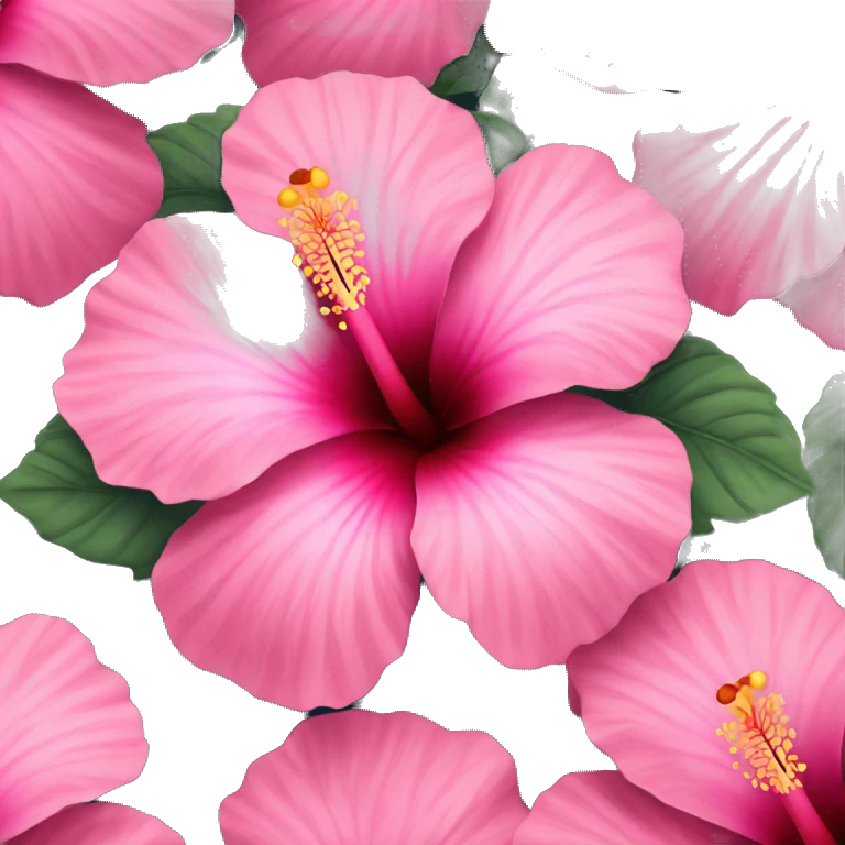 Pink hibiscus flower emoji
